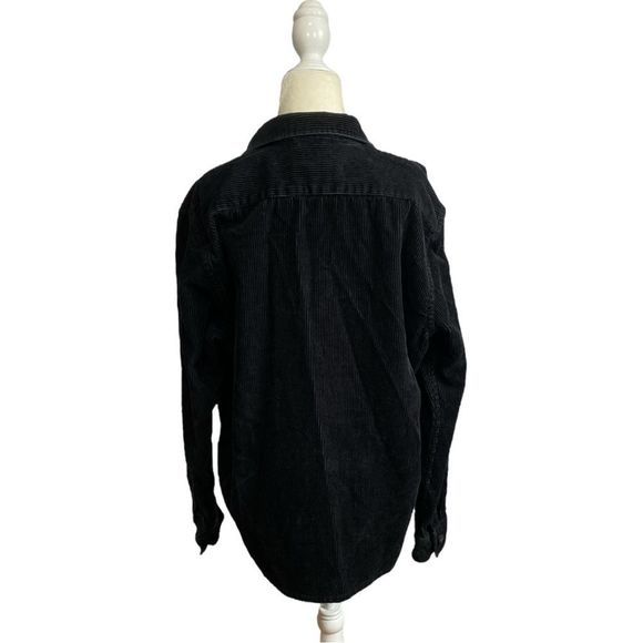Express Black Velvet Corduroy Cord Over Jacket Button Up Size Medium - Picture 4 of 6